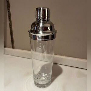 Vintage ELEMENTS 3-Pc Classic Stainless Steel/Glass Cocktail Shaker